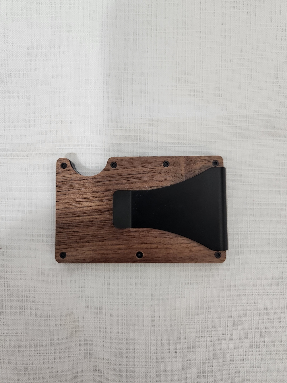 Wood and Black Minimalist Men's Card Holder Wallet